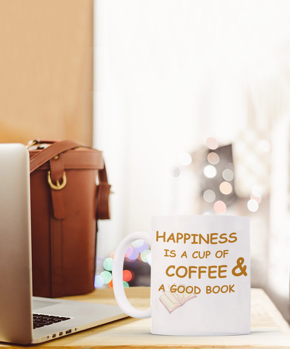 Happiness is a Cup of Coffee and a Good Book Mug