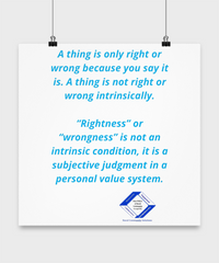 Right or Wrong is a Judgement