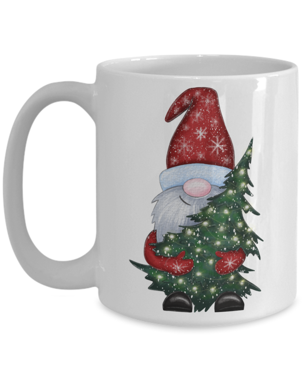 Christmas Tree Delivering Gnome mug