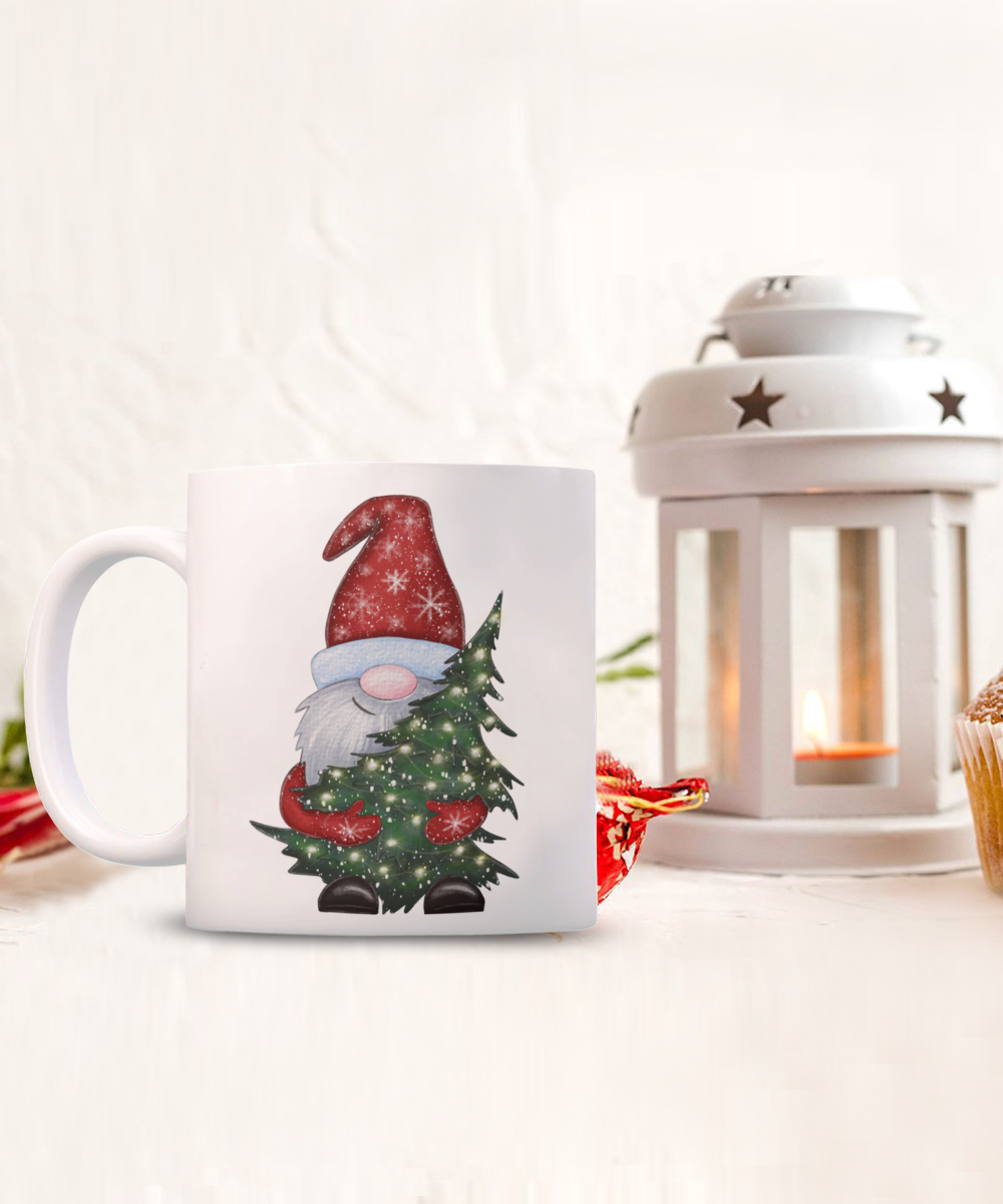 Christmas Tree Delivering Gnome mug