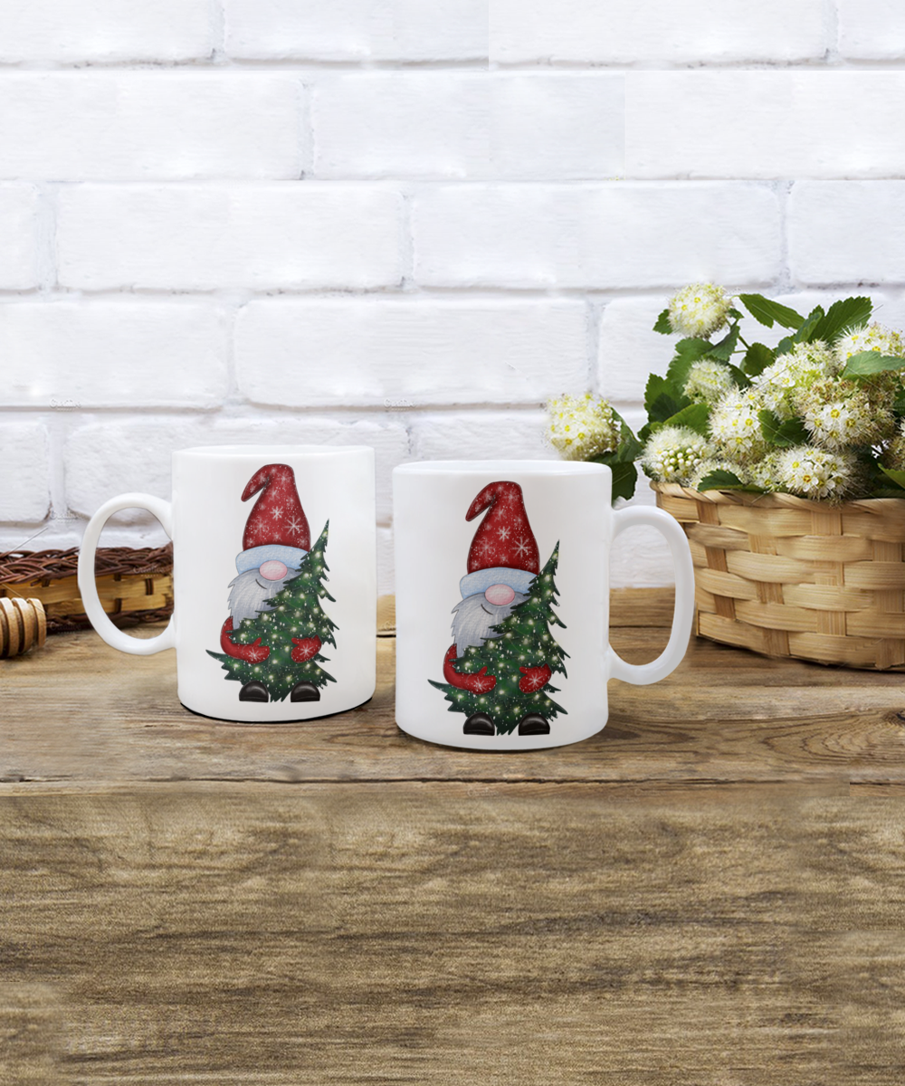 Christmas Tree Delivering Gnome mug